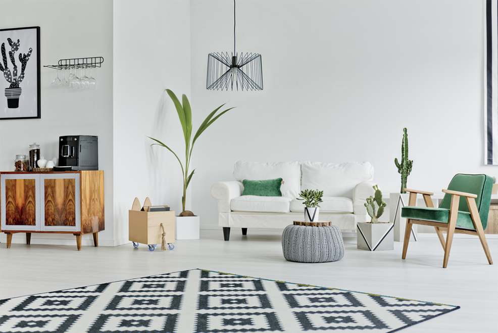 simple urban jungle style interior grey